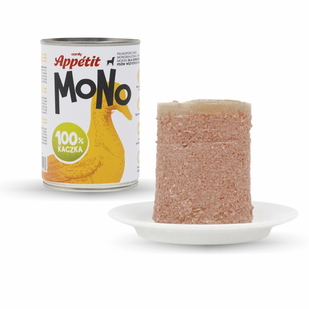 Comfy Appetit Mono Kaczka Monoproteinowa Karma Mokra Dla Psa Puszka Zestaw 3 sztuk 400g
